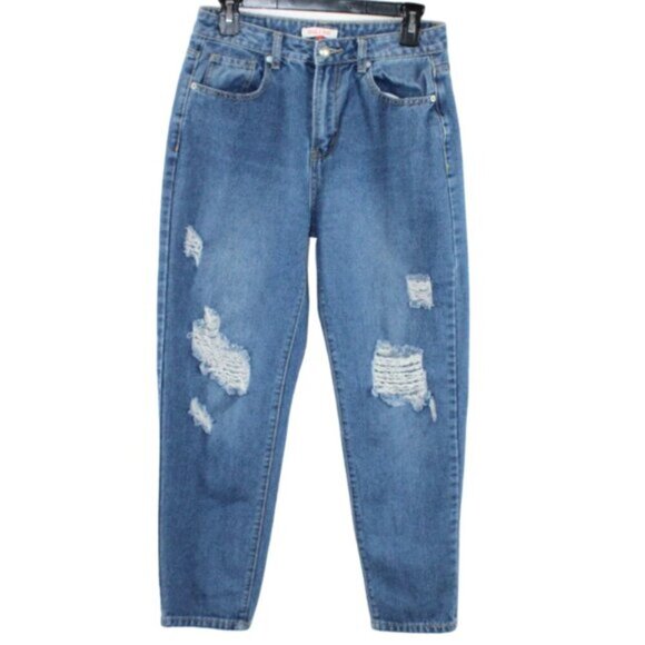 Mele E Pere Distressed Boyfriend Jeans - Picture 1 of 8